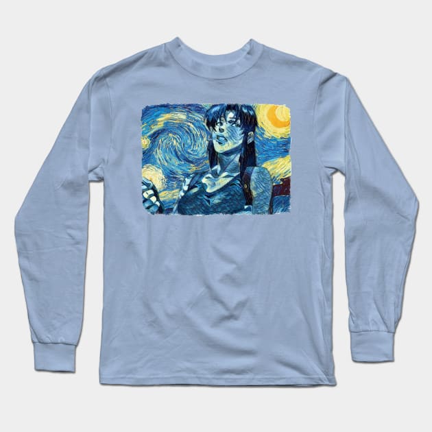 Black Lagoon Van Gogh Style Long Sleeve T-Shirt by todos